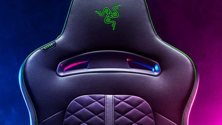 Closeup of the top of Razer's Enki gaming chair.