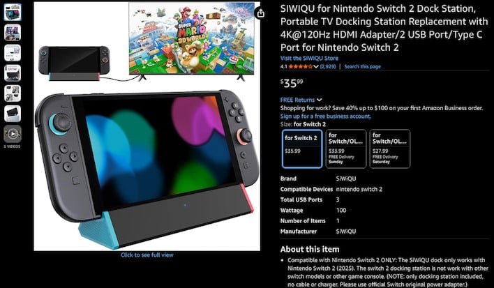 siwiqu nintendo switch2 dock