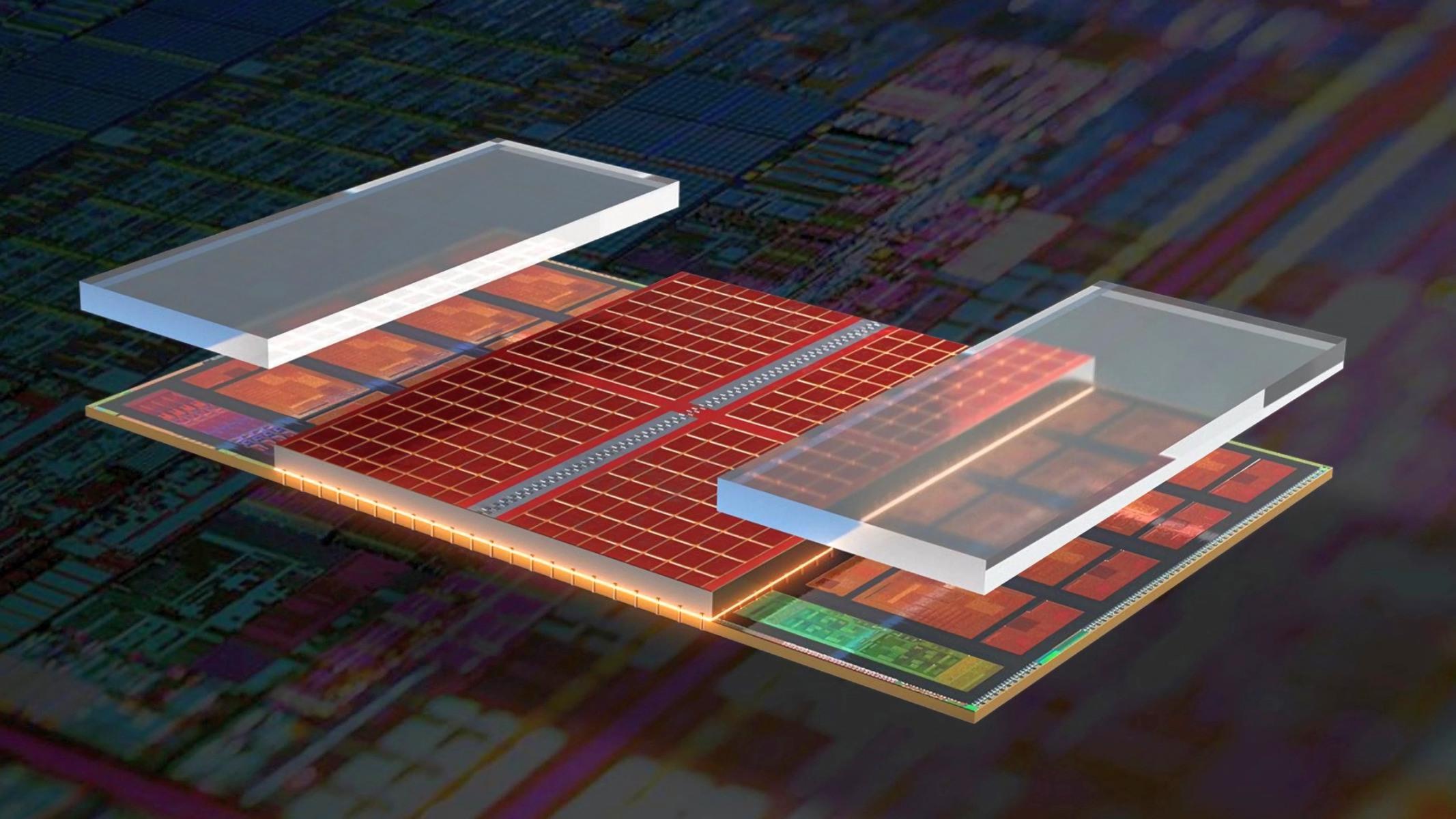 Conceptual render of AMD Zen 6 CPU with 3D V-Cache