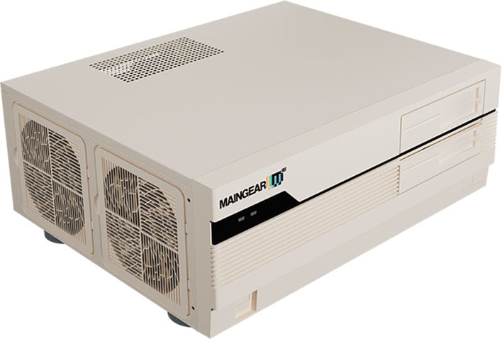 Top and angled view of Maingear's Retro95 gaming PC.