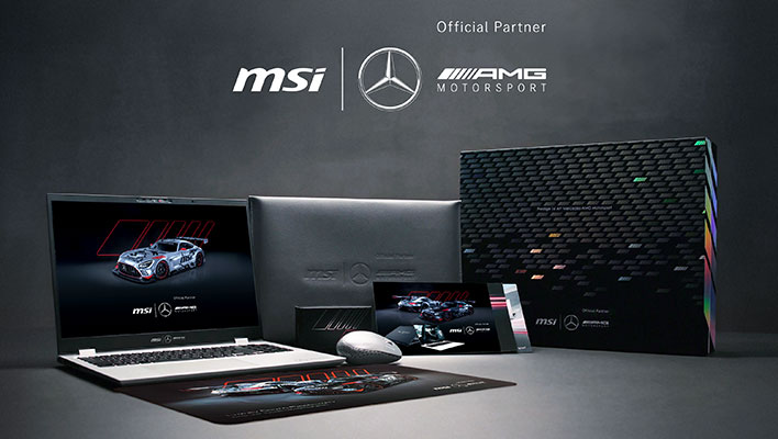 MSI Prestige 16 AI+ Mercedes-AMG Motorsport laptop bundle.