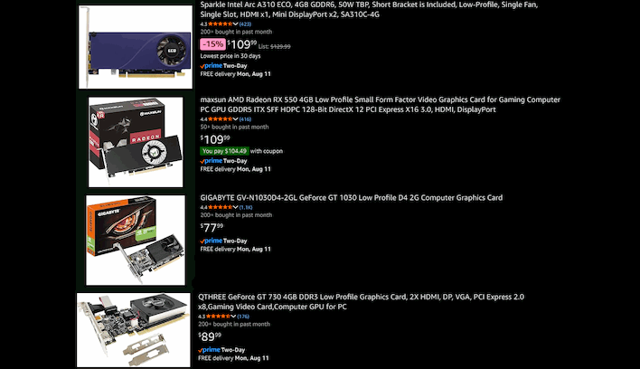 amazon low profile gpu listings