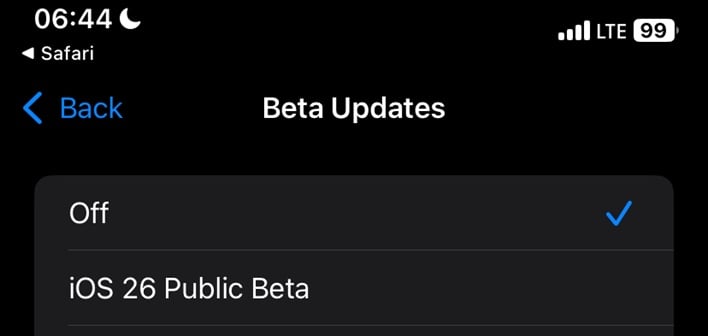 body iphone ios 26 beta version