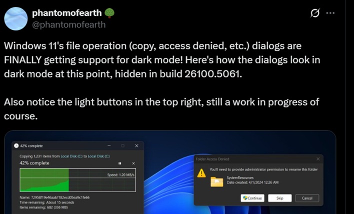 body2 x tweet dark mode windows dialog operations