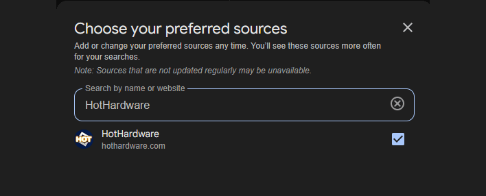 choose your preferred sources