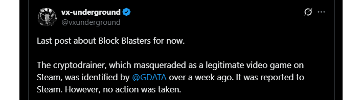 vxunderground tweet block blasters