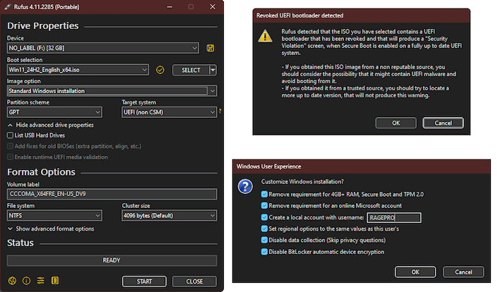 rufus three dialogs