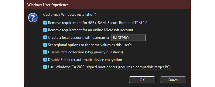 use windows ca 2023 signed bootloaders