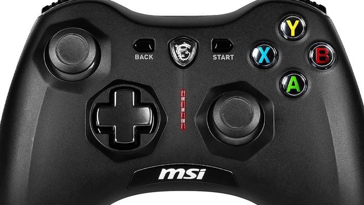 Closeup of MSI's Force GC30V2 wireless controller.0