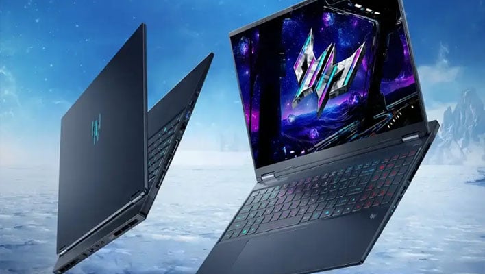 Renders of Acer's Predator Helios Neo 16S AI gaming laptop above the clouds.