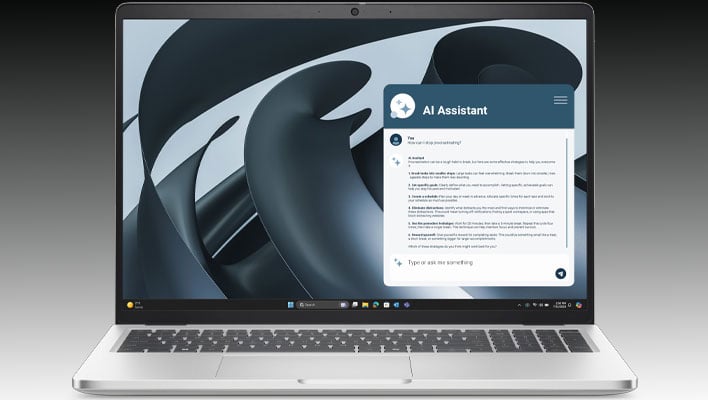 Dell Pro 16 Plus laptop on a black and gray gradient background.
