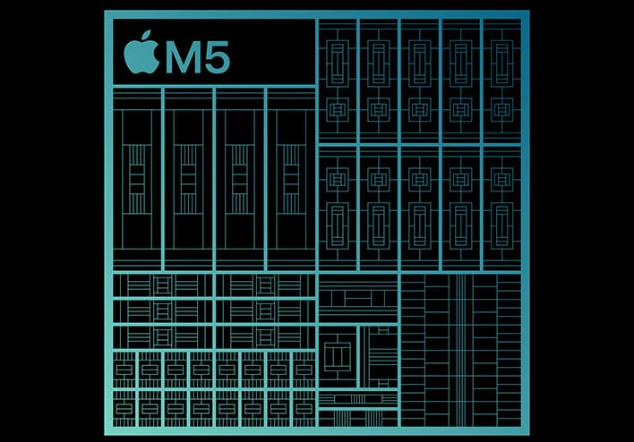 Die diagram of Apple's M5 chip.