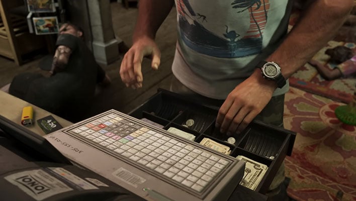 Opening a cash register in GTA 6.