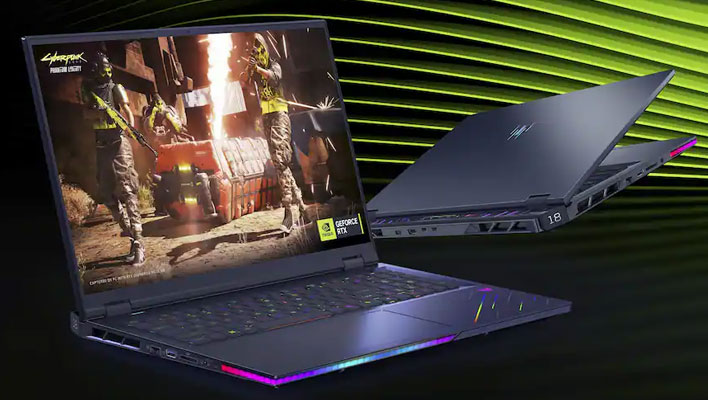 Renders of Acer's Predator Helios 18 AI gaming laptop.