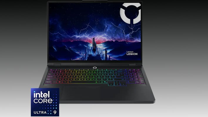 Lenovo Legion Pro 5i laptop on a black and gray gradient background.