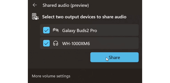 shared audio preview