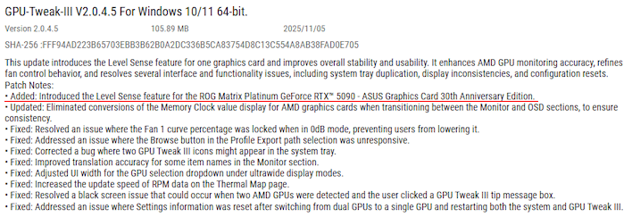 ASUS Tackles GPU Sag With Precision Sensor In ROG Matrix RTX 5090