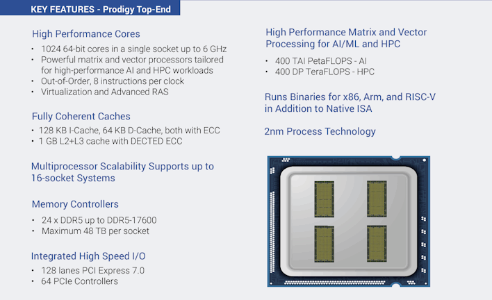 tachyum prodigy key features
