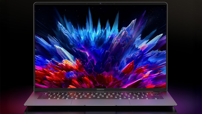 Geekom GeekBook X14 Pro OLED display.