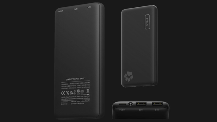 Iniu power bank shots from different angles.