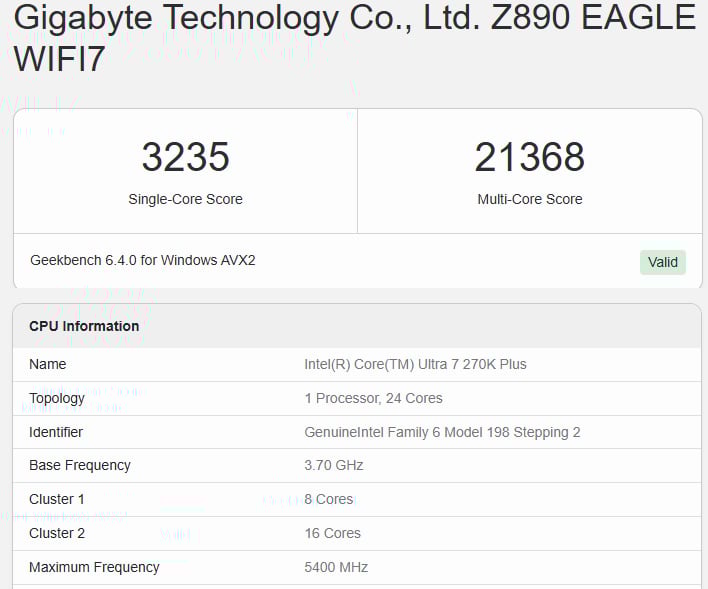 Intel Core Ultra 7 270K Plus Benchmark Leak Teases Arrow Lake Refresh Performance