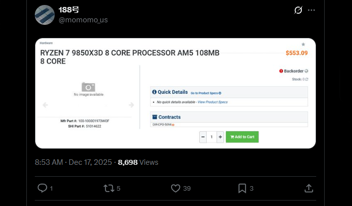 AMD Ryzen 7 9850X3D Price Leak: Is It A Much-Needed Win For Gamers?