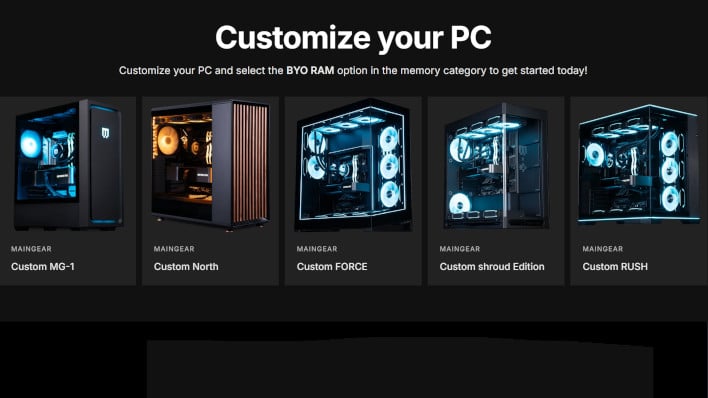 Maingear Takes On Rising DDR5 Prices With BYO RAM PC Builds