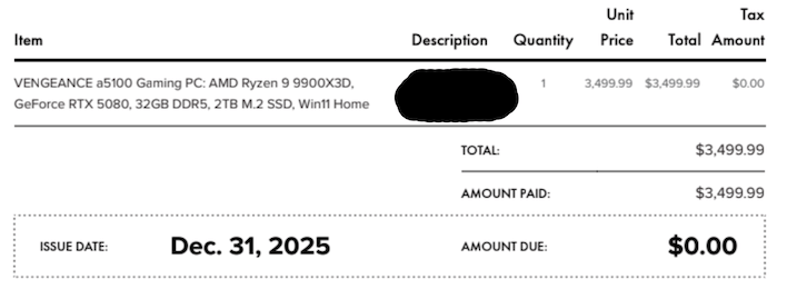 senior ball corsair receipt