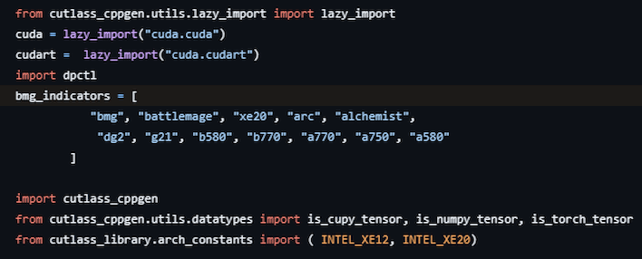 sycl tla code screenshot arc b770