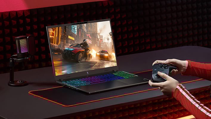 Acer Nitro V 16 AI on a desk (render).