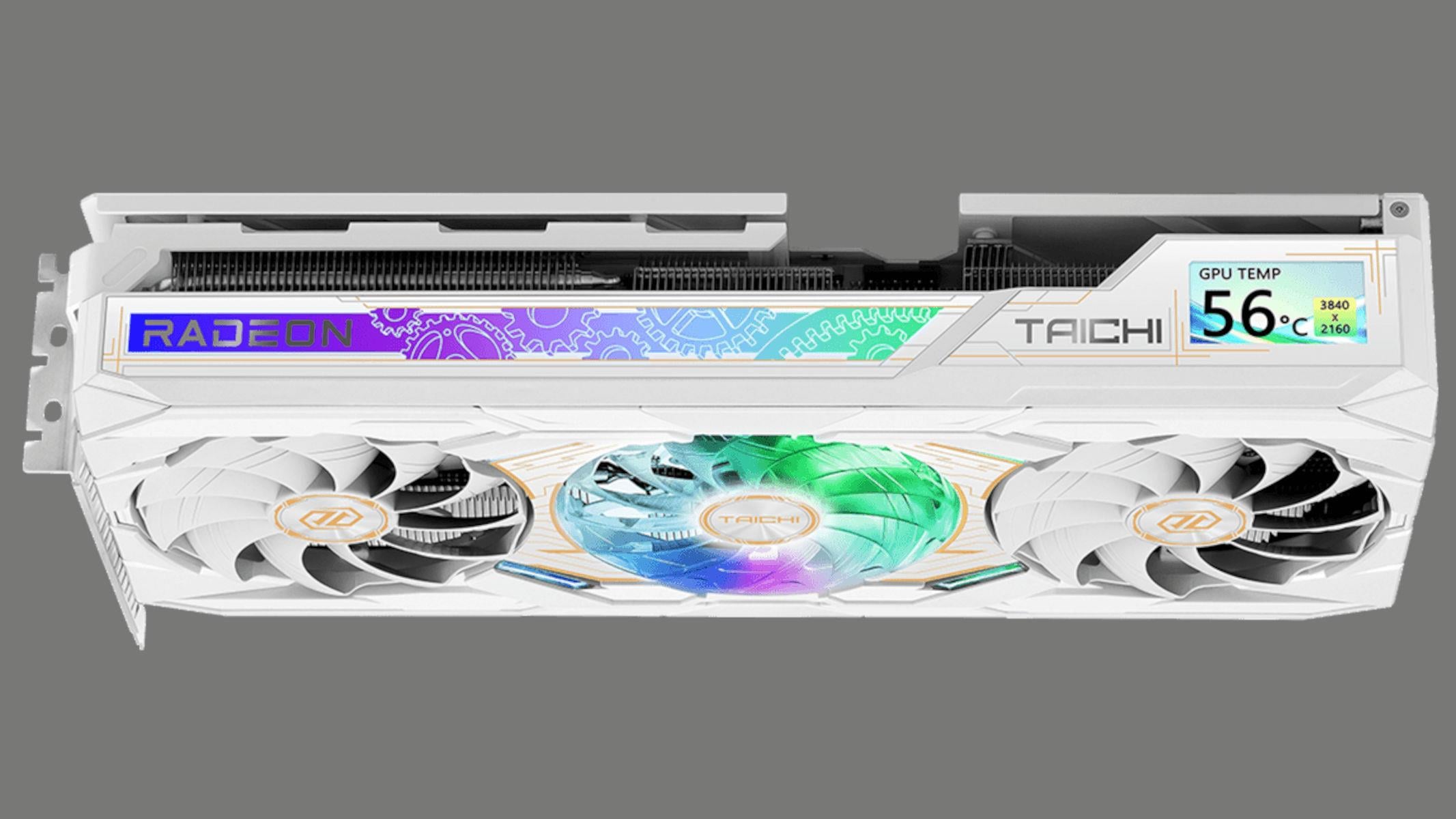 ASRock's New Radeon RX 9070 XT Taichi White Has A 2-Inch LCD And