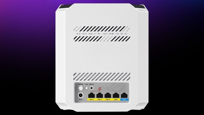 Rear ports on the ASUS ROG Strix GS-BE7200 Wi-Fi 7 router.