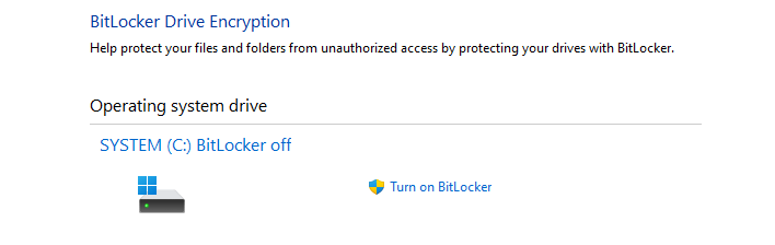 bitlocker drive encryption