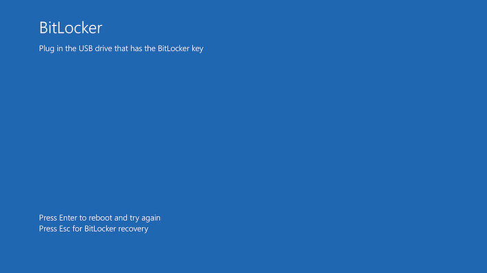 bitlocker boot screen usb key