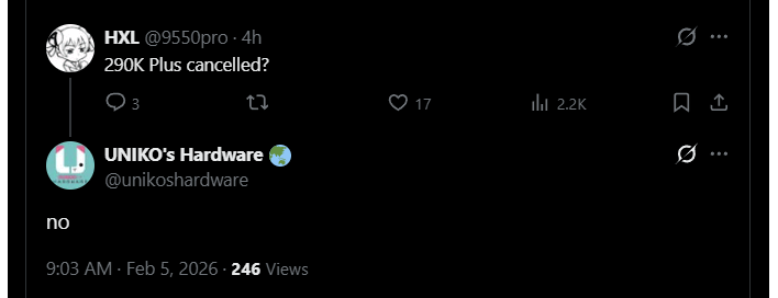 hxl unikoshardware 290kplus canceled