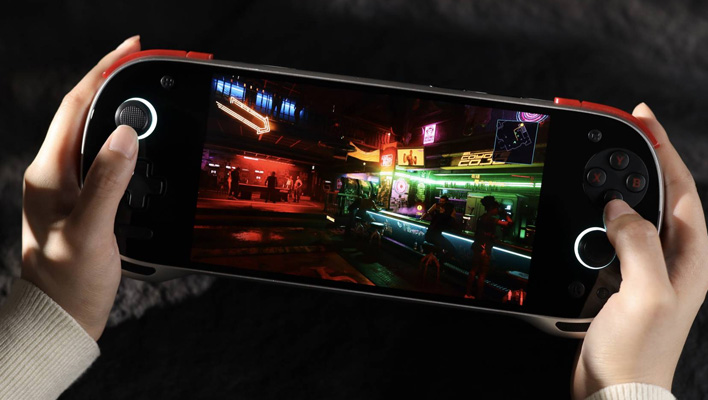 Ayaneo Konkr Fit playing a game.