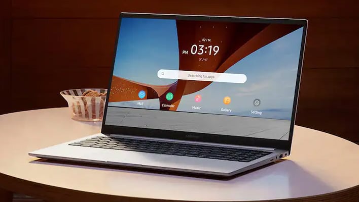Samsung Galaxy Book4 on a table.