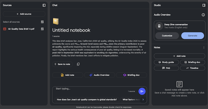 notebooklm interface
