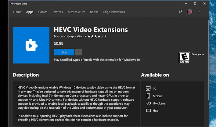 hevc video extensions
