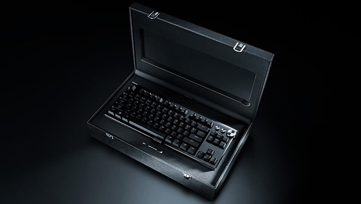Razer Huntsman Signature Edition keyboard in its case.