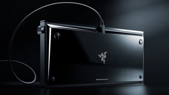Rear shot of Razer's Huntsman Signature Edition keyboard.