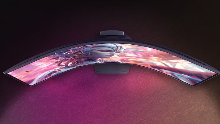 LG 52-inch UltraGear Evo G9 display (top-down render).