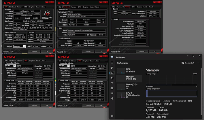 asrock cpu z cqdimms 256gb itx