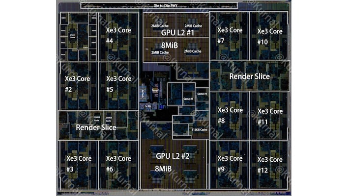 ptl gpu tile die shot kurnal