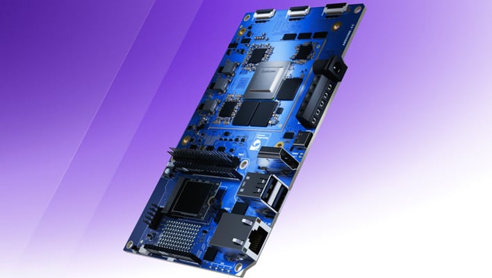 Arduino Ventuno Q on a purple background.