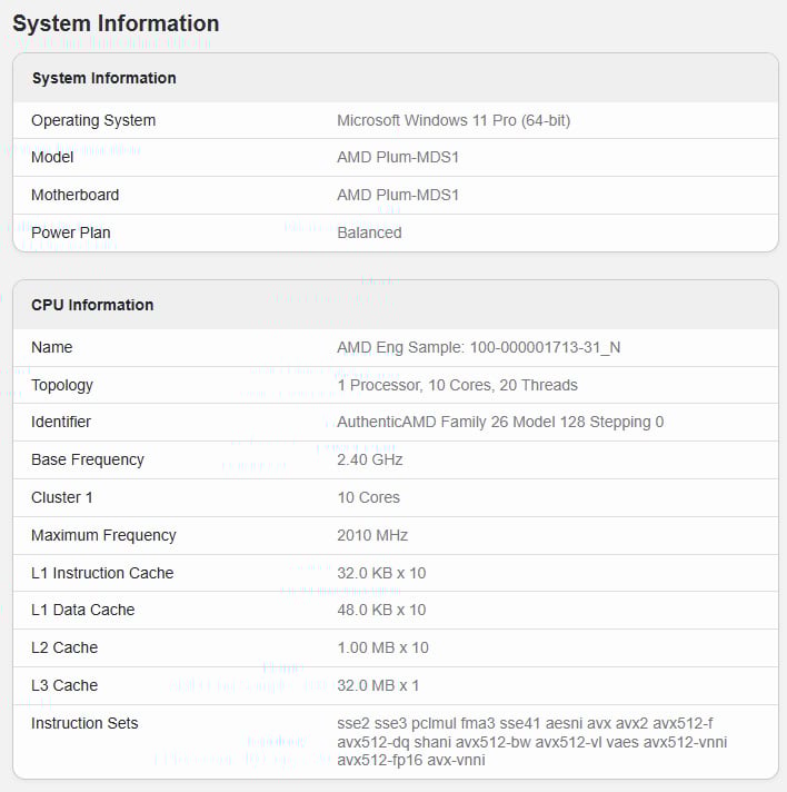 AMD Medusa Point entry on Geekbench.