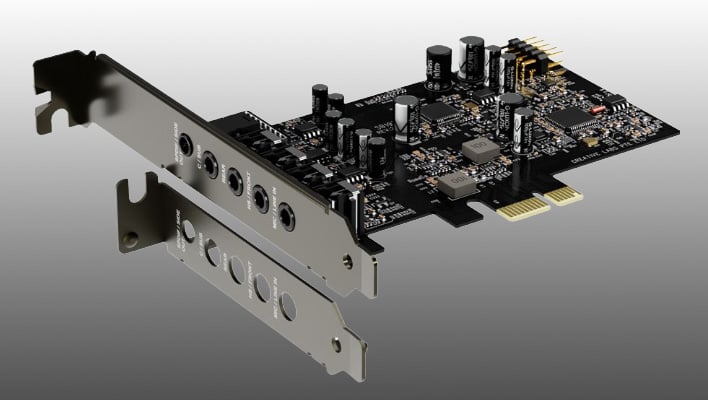 Creative Sound Blaster Audigy FX Pro on a gray gradient background.