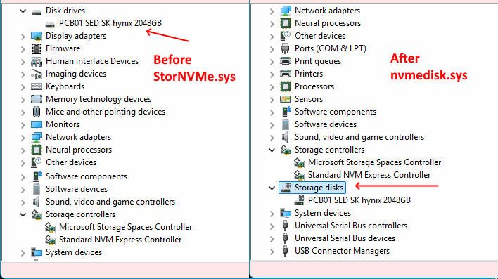 device manager beforeafter