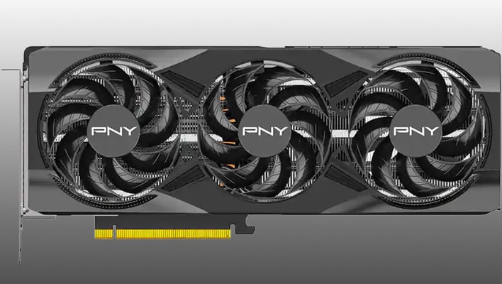 PNY GeForce RTX 5070 Ti on a gray gradient background.