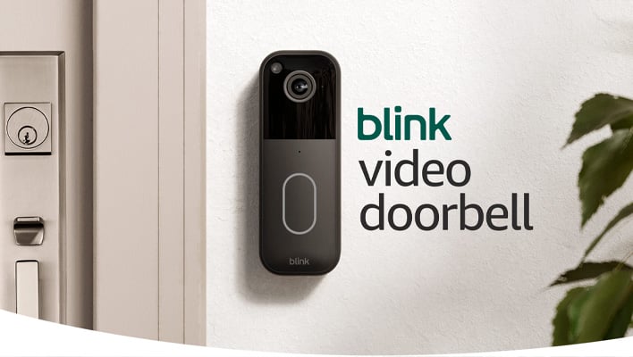 Blink Video Doorbell on a house.